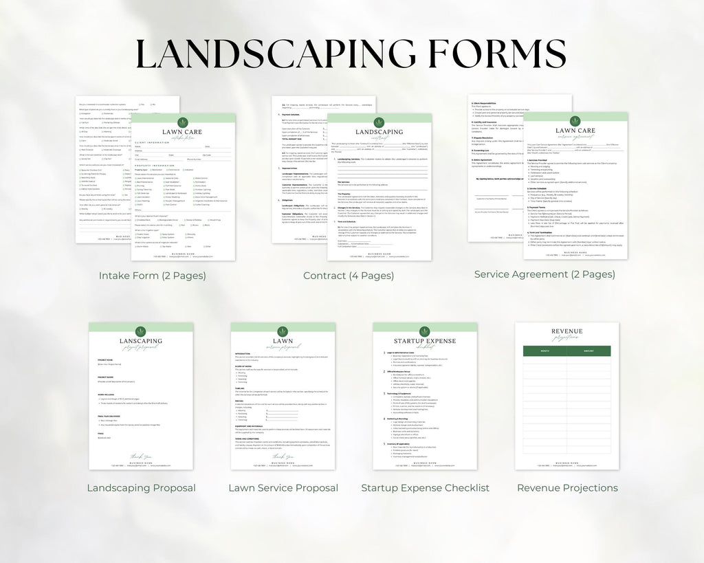Landscaping Business Bundle, Landscaping Business Cards Template, Landscaping Business Flyer, Landscaping Forms, Landscaping Marketing
