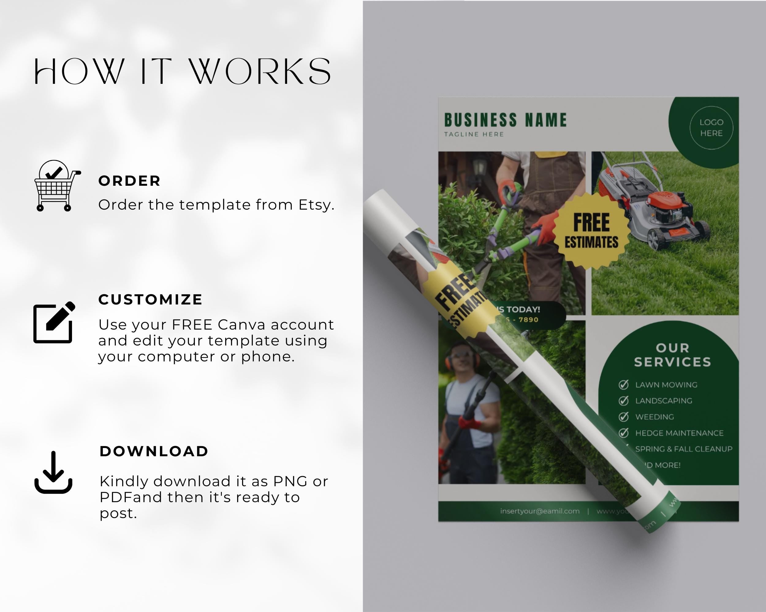 Lawn Care & Landscaping Flyers, Services Flyers, Tear-Off Flyers, Landscaping Services Flyers, Lawn Mowing Flyers, Landscaping Marketing