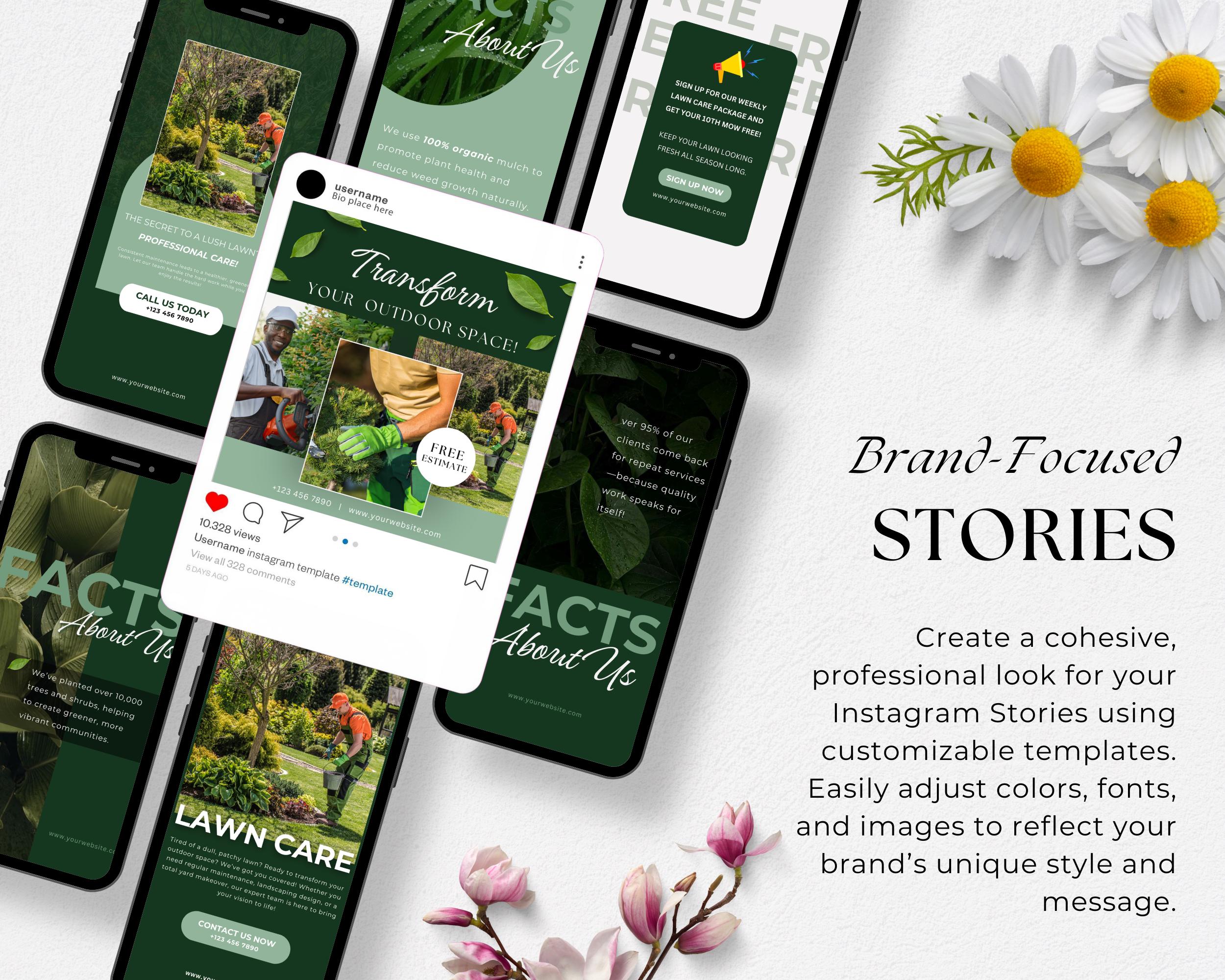 Landscaping & Lawn Care Instagram Post Templates, Yard Services Instagram, Landscaping and Hardscaping Social Media, Landscape Business