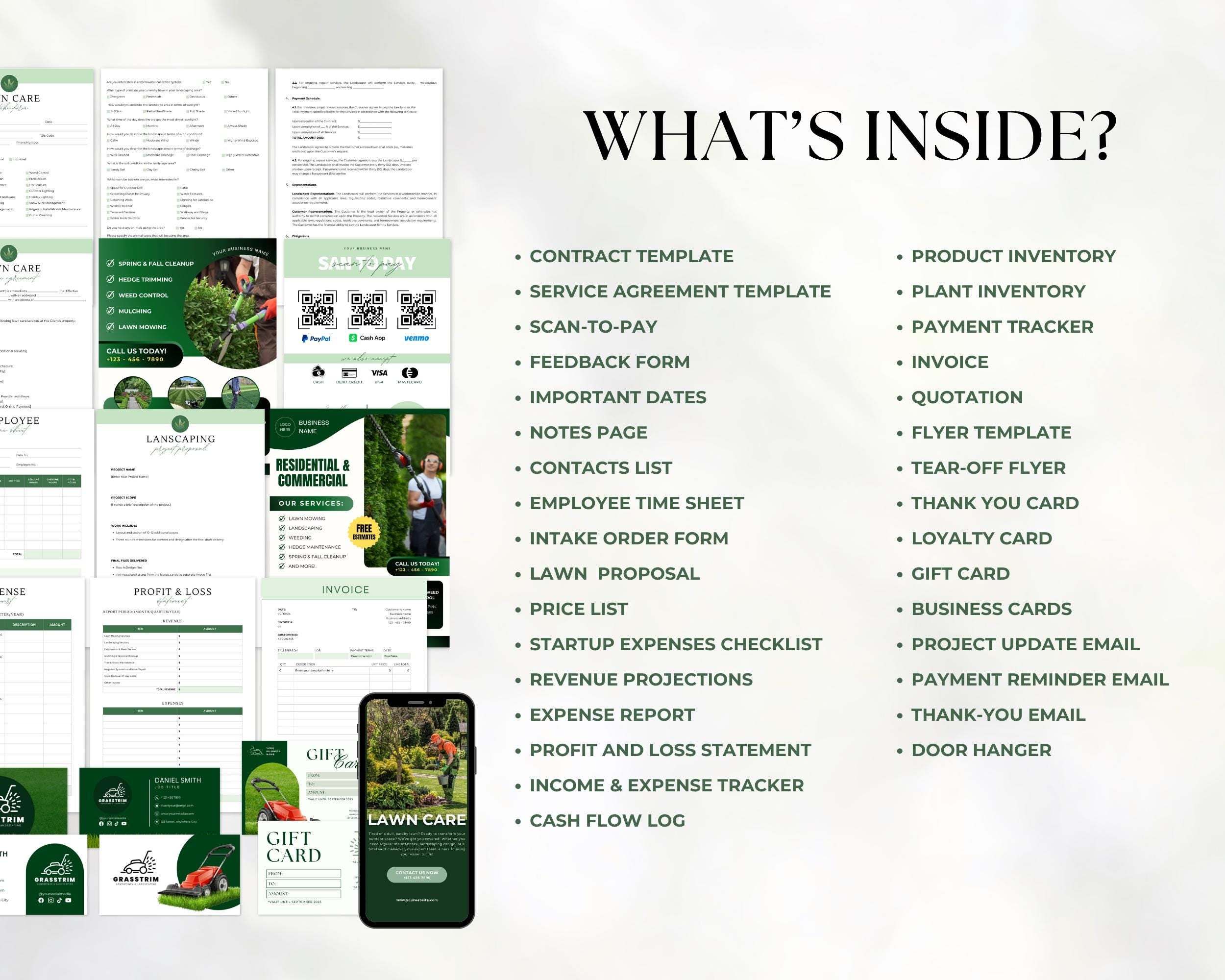 Landscaping Business Bundle, Landscaping Business Cards Template, Landscaping Business Flyer, Landscaping Forms, Landscaping Marketing