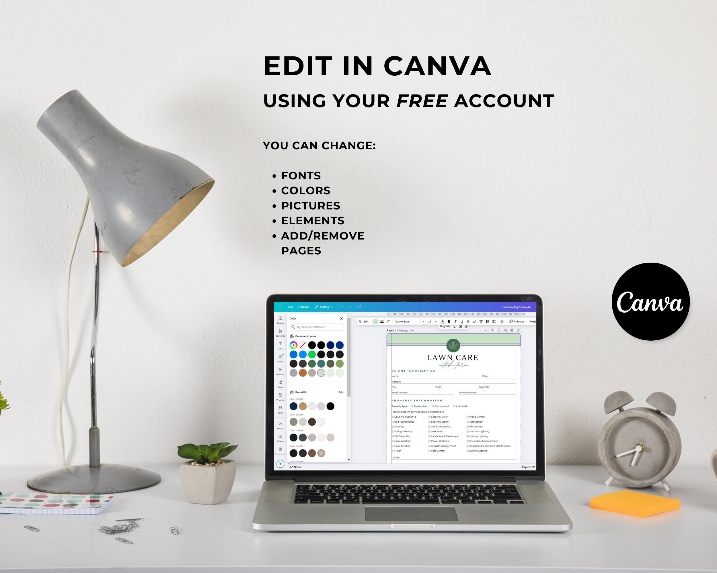 Landscaping & Lawn Care Forms Bundle, Lawn Care Services Forms, Garden Care Forms, Landscaper Forms, Forms Bundle, Price Sheet, Canva